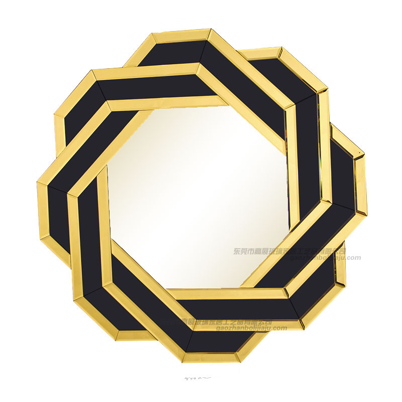 The Brief Introduction to Black and Gold Tinted Glass Decor Mirror